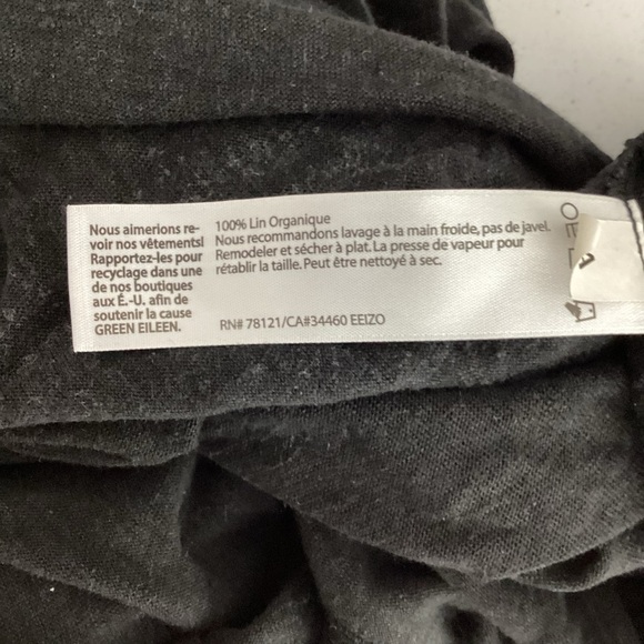 Eileen Fisher Black Organic Linen Scoop Neck Tank Top Size Small - Picture 7 of 7